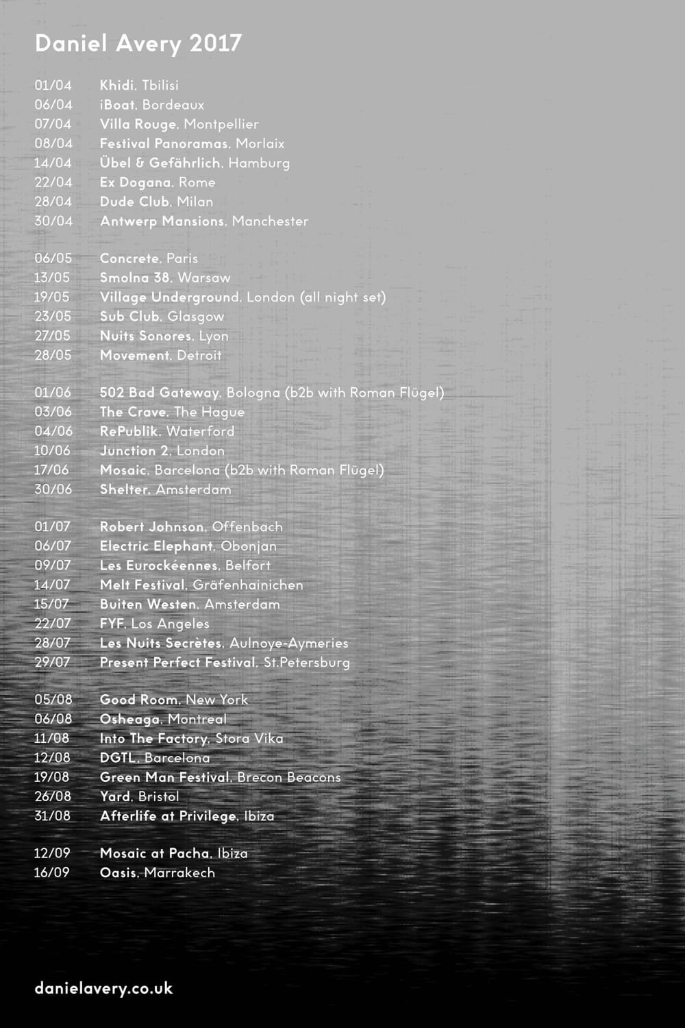 Daniel Avery's Summer 2017 Dates Announced
