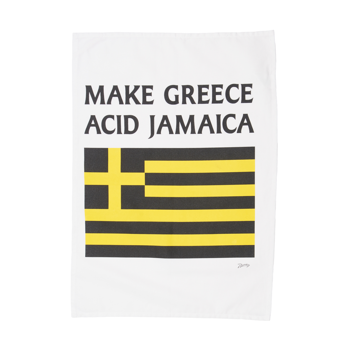 Make Greece Acid Jamaica Tea Towel